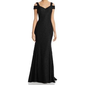 Aqua Black Lace Gown